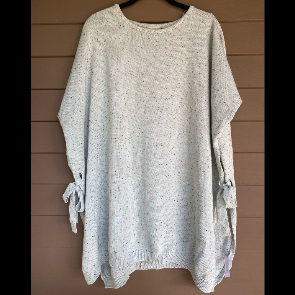 BRAND NEW! LOFT CONFETTI KNIT PONCHO WITH TIE SIDES